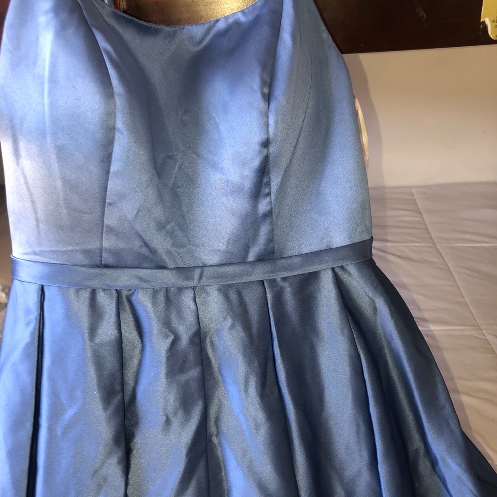 Dusty blue elegant formal dress